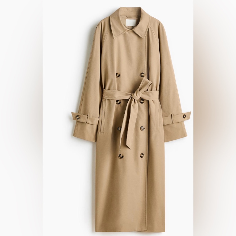 H&M Tan Belted Trench Coat